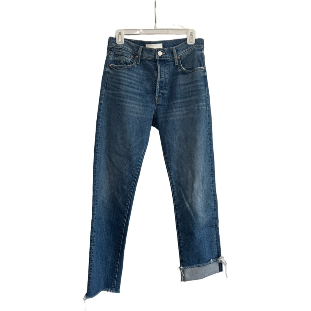 MOTHER Scrapper Cuff Blue Women Jeans